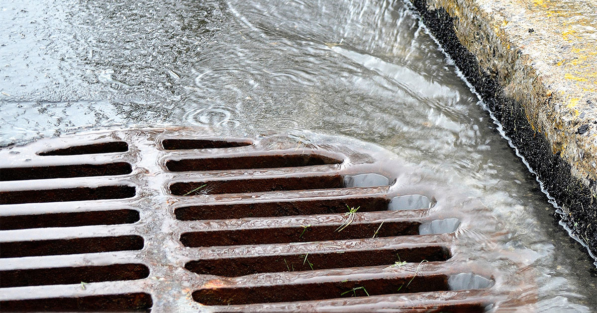 water going down the drain