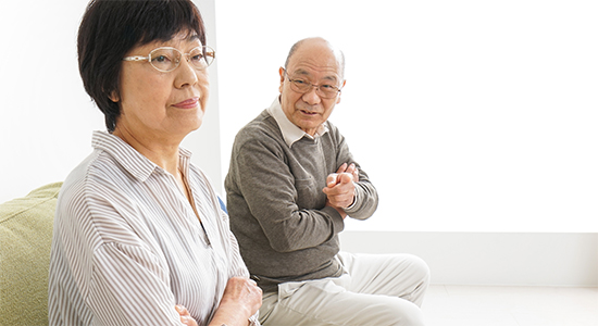 elderly couple depressed