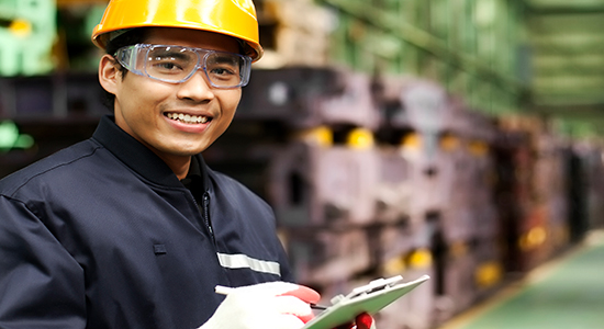 smiling industrial worker