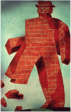 Man made of bricks