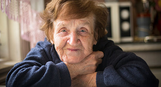 elderly woman smiling